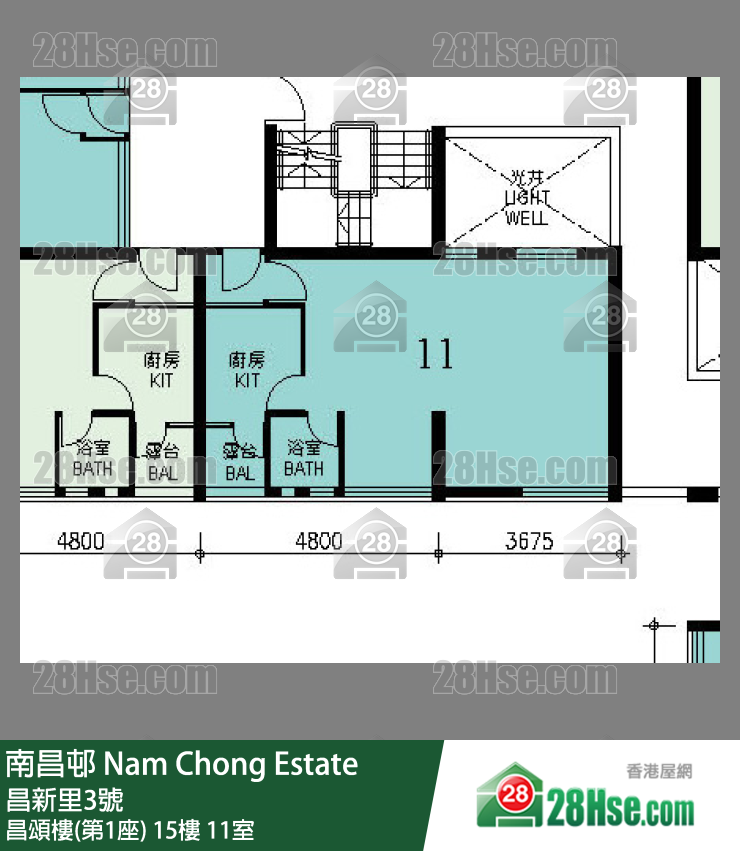 南昌邨 昌頌樓(第1座)15樓 11室 平面圖