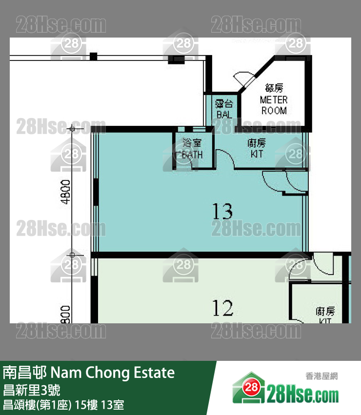南昌邨 昌頌樓(第1座)15樓 13室 平面圖