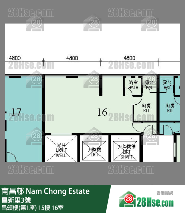 南昌邨 昌頌樓(第1座)15樓 16室 平面圖