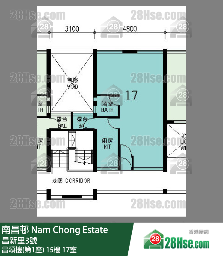 南昌邨 昌頌樓(第1座)15樓 17室 平面圖