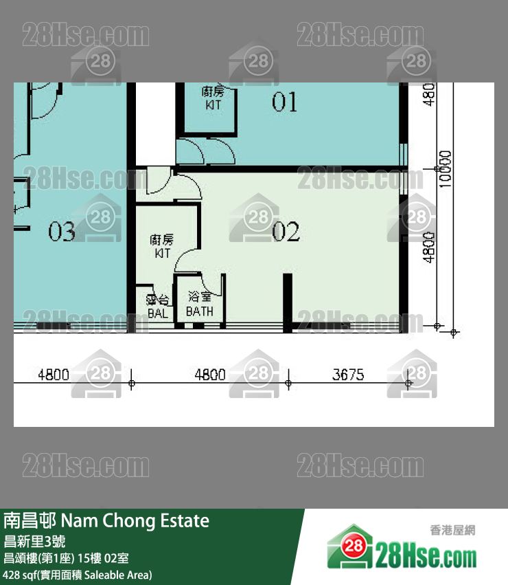 南昌邨 昌頌樓(第1座) 15樓 02室 平面圖