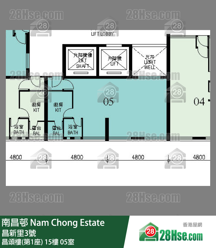 南昌邨 昌頌樓(第1座) 15樓 05室 平面圖