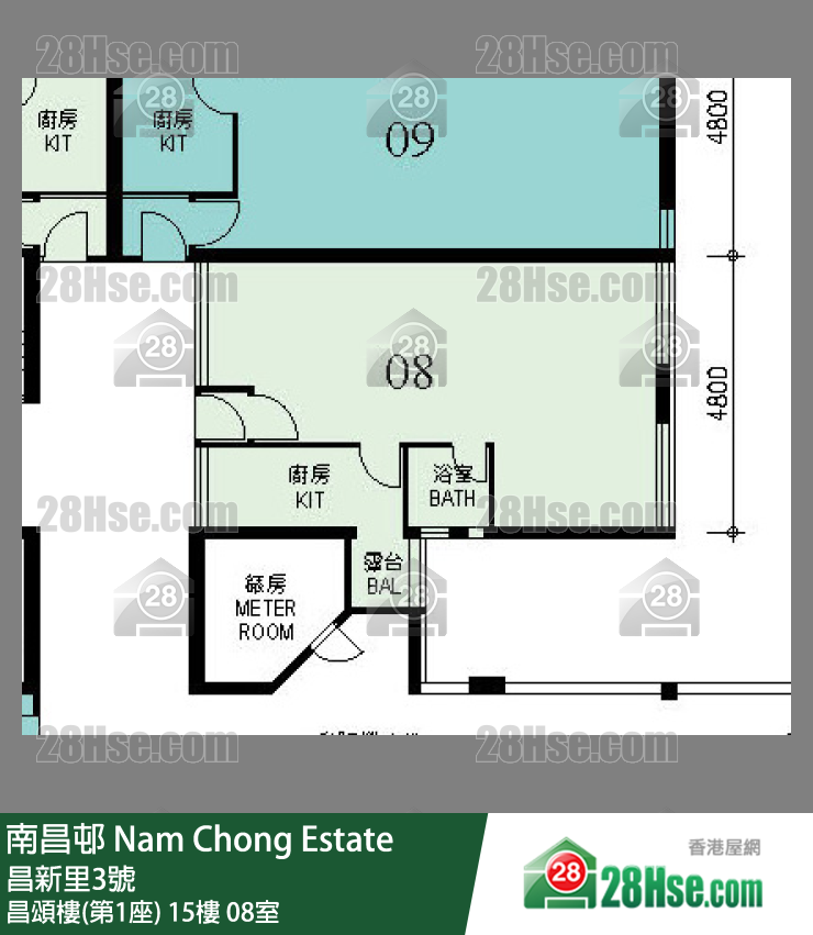 南昌邨 昌頌樓(第1座)15樓 08室 平面圖