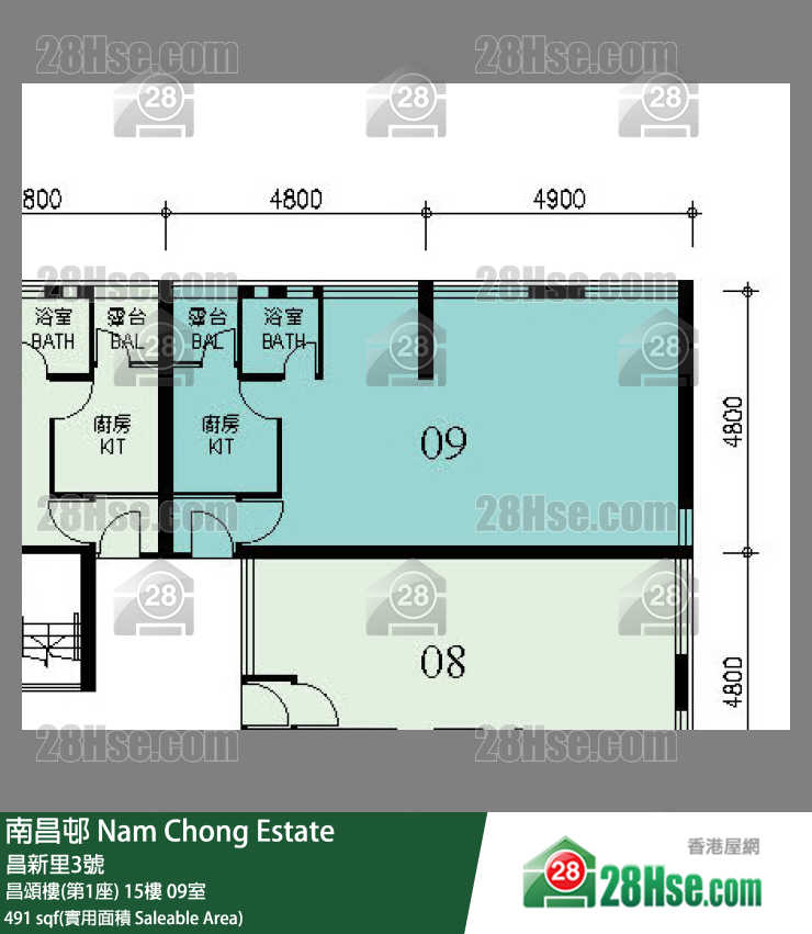 南昌邨 昌頌樓(第1座) 15樓 09室 平面圖