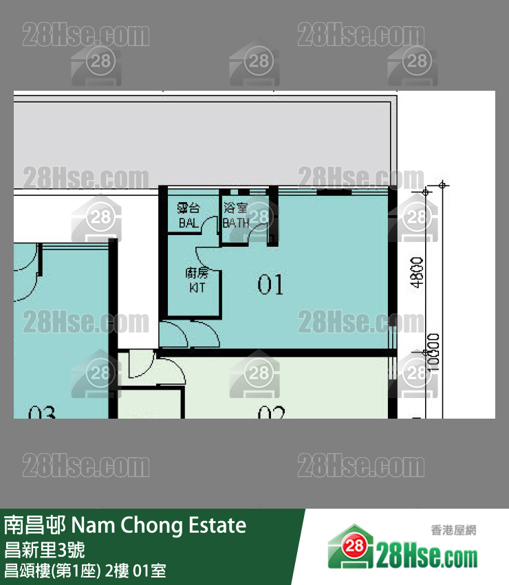 南昌邨 昌頌樓(第1座)2樓 01室 平面圖