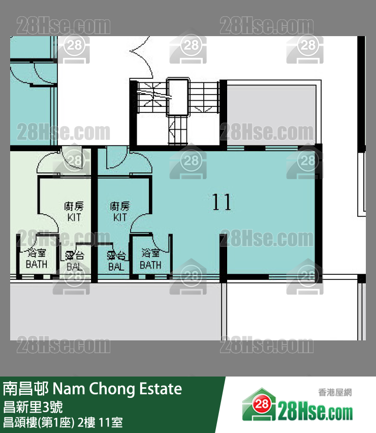 南昌邨 昌頌樓(第1座)2樓 11室 平面圖