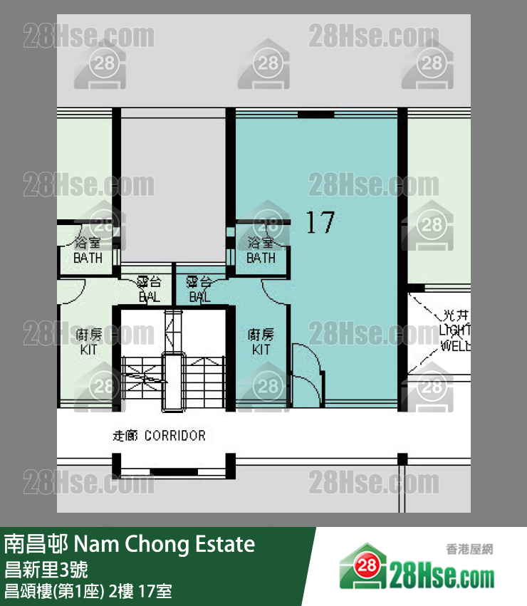 南昌邨 昌頌樓(第1座)2樓 17室 平面圖