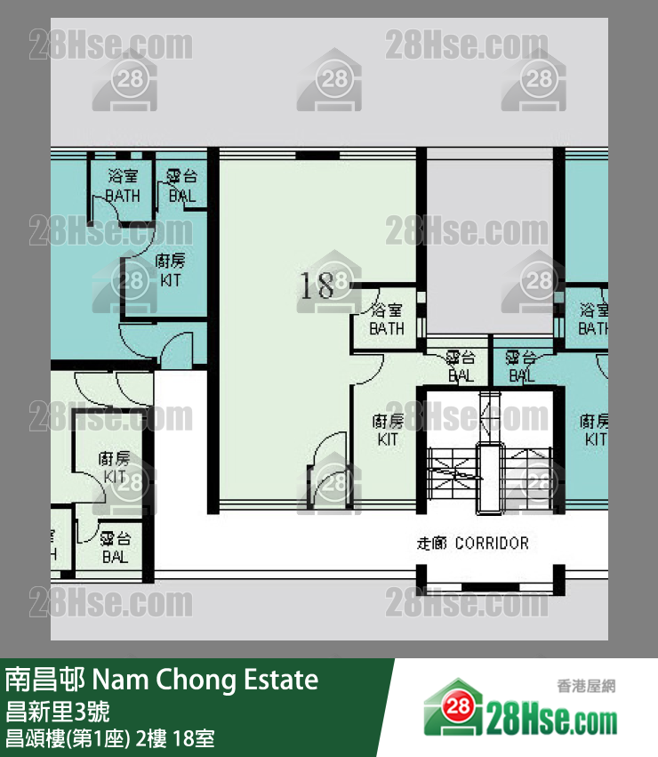 南昌邨 昌頌樓(第1座) 2樓 18室 平面圖