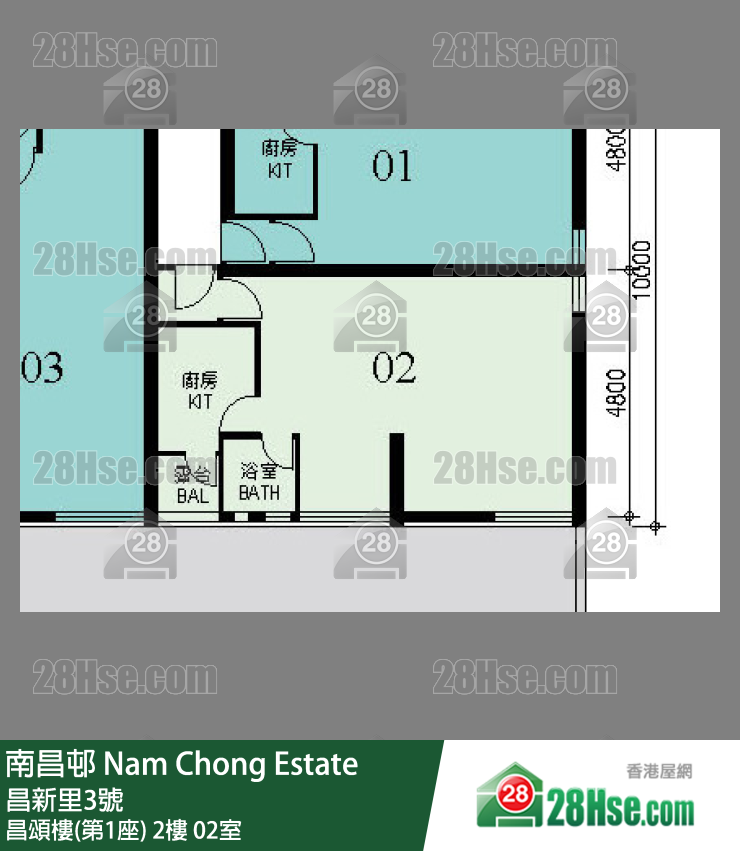 南昌邨 昌頌樓(第1座)2樓 02室 平面圖