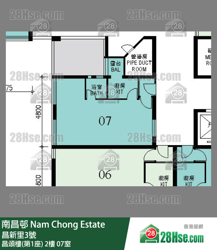 南昌邨 昌頌樓(第1座)2樓 07室 平面圖