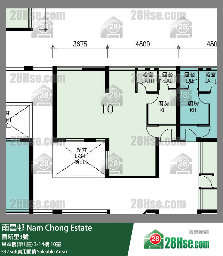 南昌邨 昌頌樓(第1座)10樓 10室 平面圖