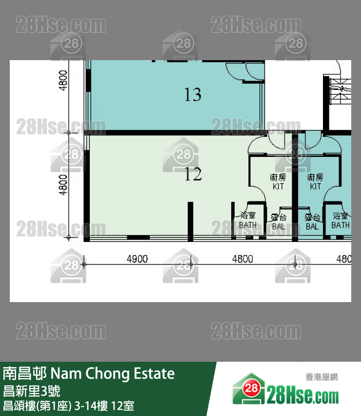 南昌邨 昌頌樓(第1座)11樓 12室 平面圖