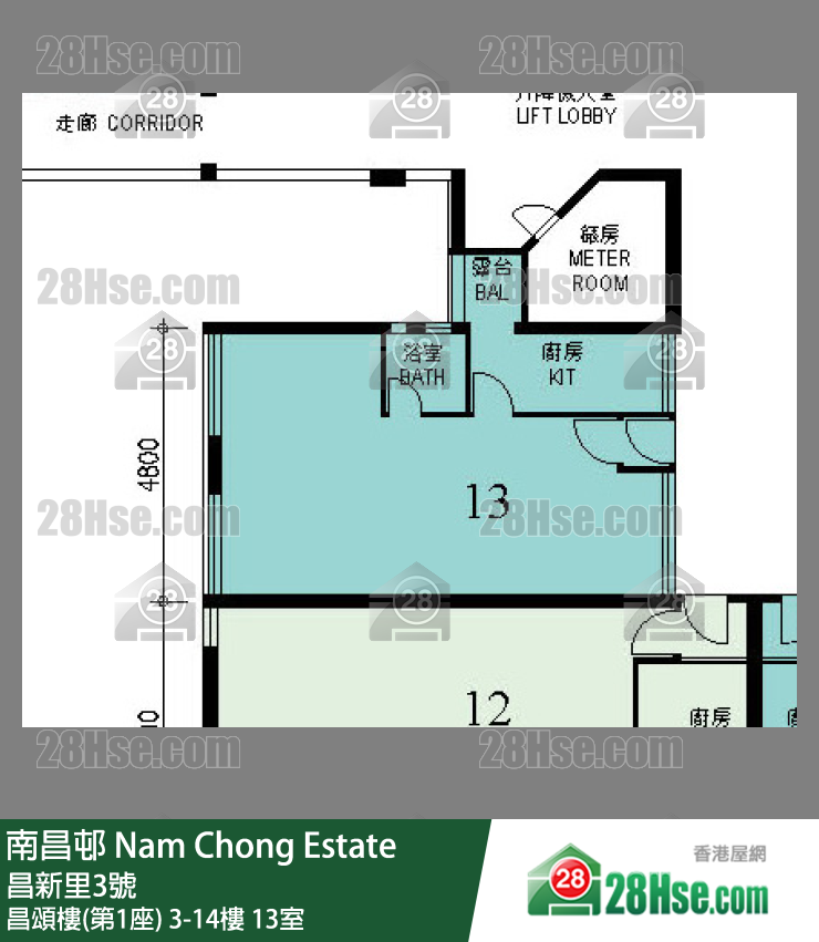 南昌邨 昌頌樓(第1座)11樓 13室 平面圖