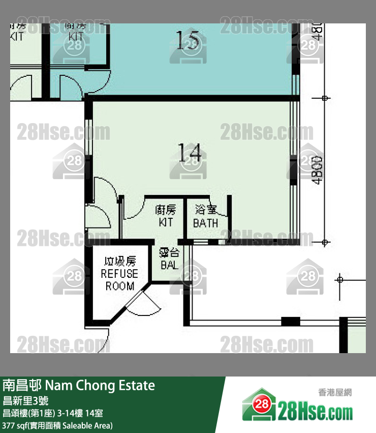 南昌邨 昌頌樓(第1座) 11樓 14室 平面圖