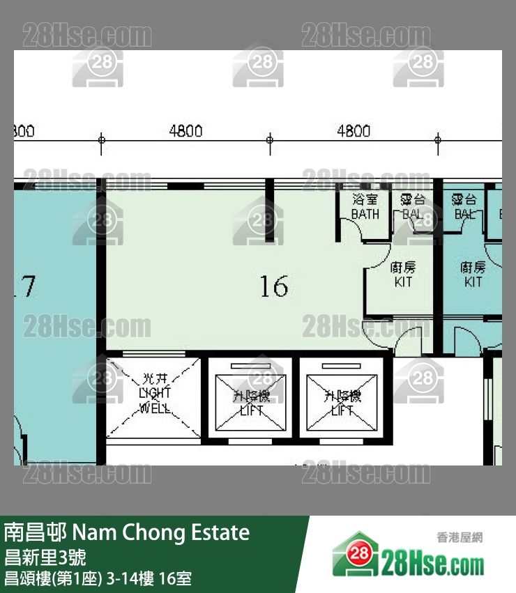 南昌邨 昌頌樓(第1座)3樓 16室 平面圖