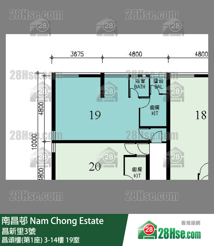 南昌邨 昌頌樓(第1座)3樓 19室 平面圖
