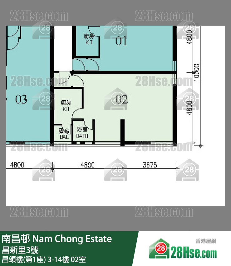 南昌邨 昌頌樓(第1座)14樓 02室 平面圖