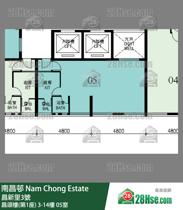 南昌邨 昌頌樓(第1座)14樓 05室 平面圖