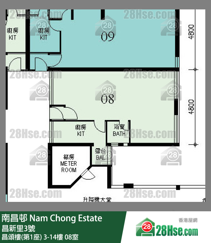 南昌邨 昌頌樓(第1座) 13樓 08室 平面圖