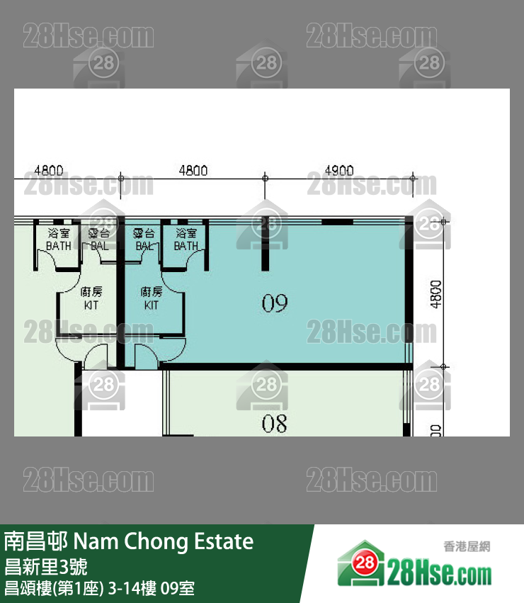 南昌邨 昌頌樓(第1座)13樓 09室 平面圖