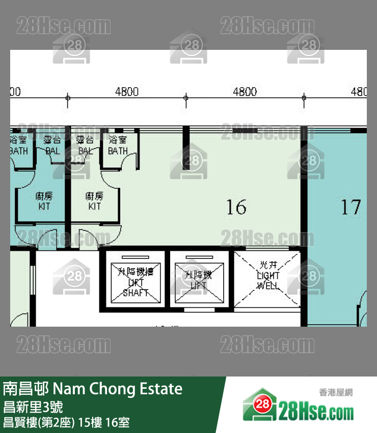 南昌邨 昌賢樓(第2座)15樓 16室 平面圖