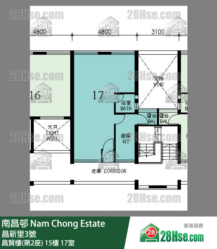 南昌邨 昌賢樓(第2座)15樓 17室 平面圖