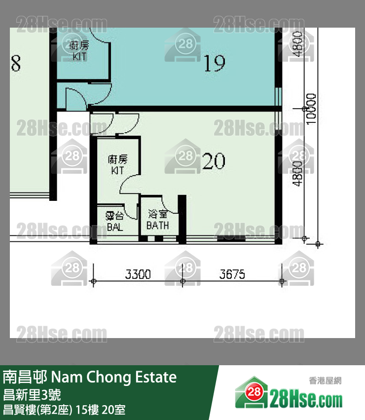 南昌邨 昌賢樓(第2座)15樓 20室 平面圖