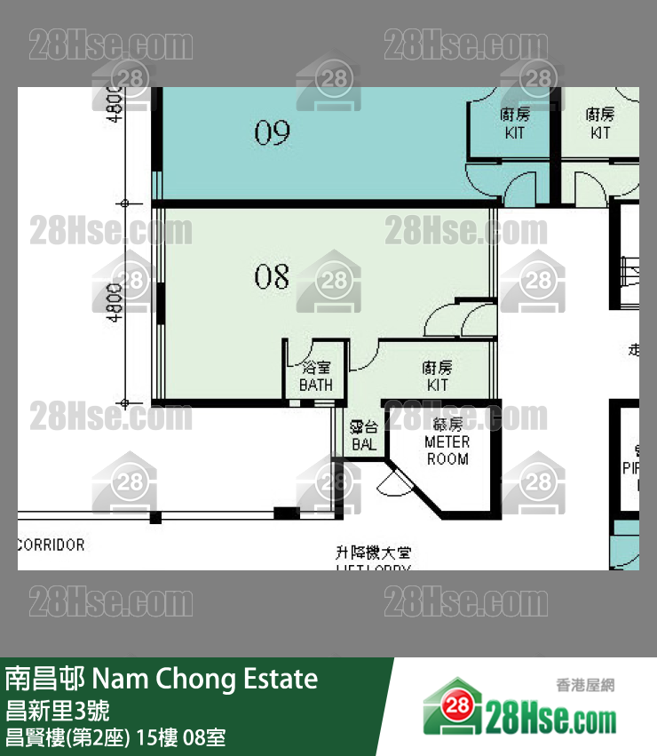 南昌邨 昌賢樓(第2座)15樓 08室 平面圖