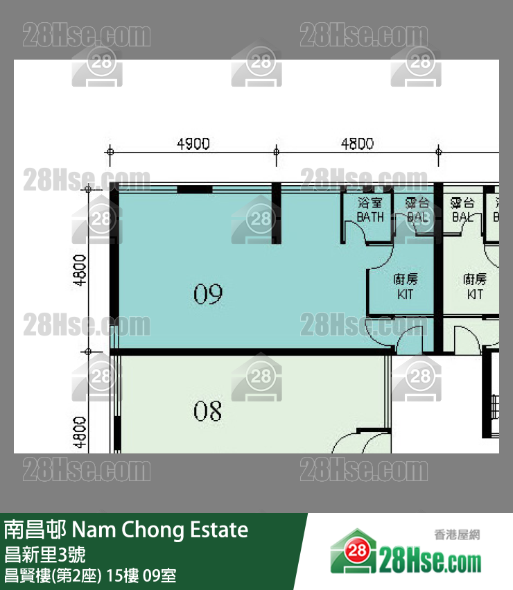 南昌邨 昌賢樓(第2座)15樓 09室 平面圖