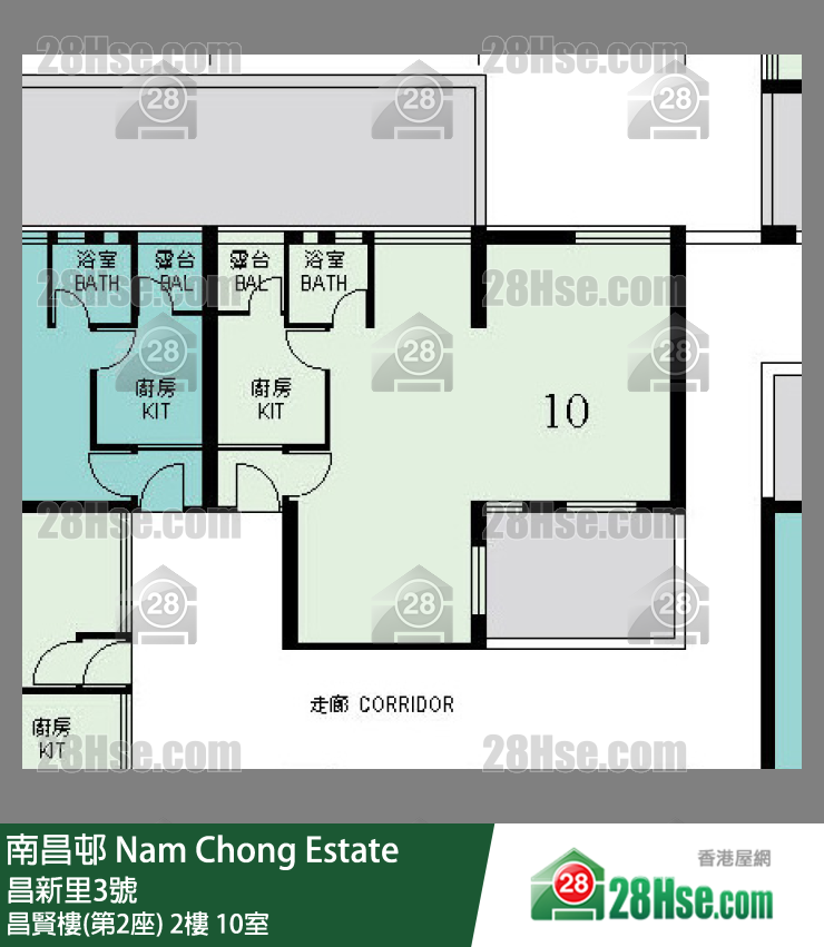 南昌邨 昌贤楼(第2座) 2楼 10室 平面图