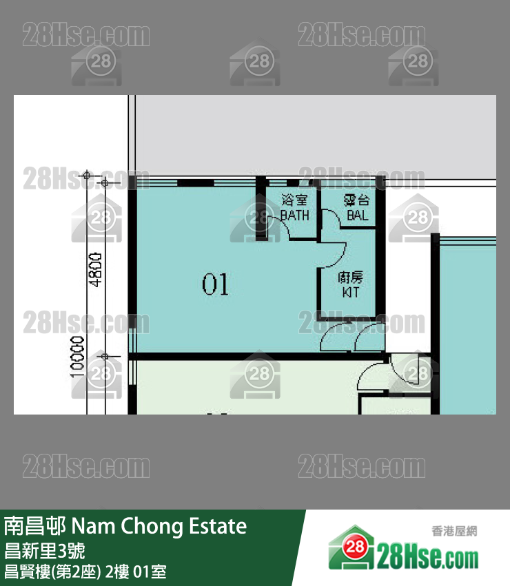 南昌邨 昌賢樓(第2座)2樓 01室 平面圖