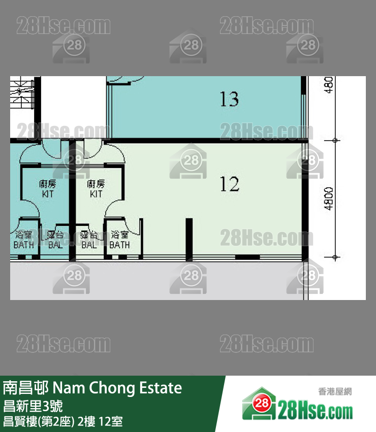 南昌邨 昌賢樓(第2座)2樓 12室 平面圖