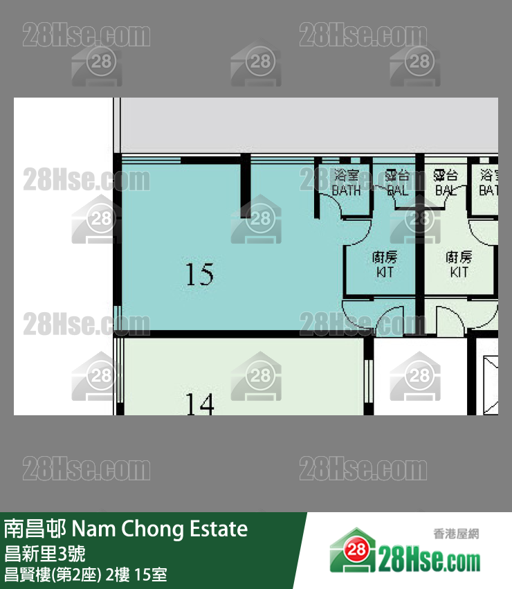 南昌邨 昌賢樓(第2座)2樓 15室 平面圖