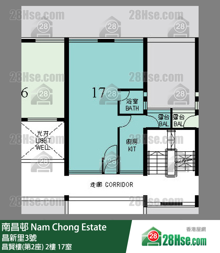 南昌邨 昌賢樓(第2座) 2樓 17室 平面圖