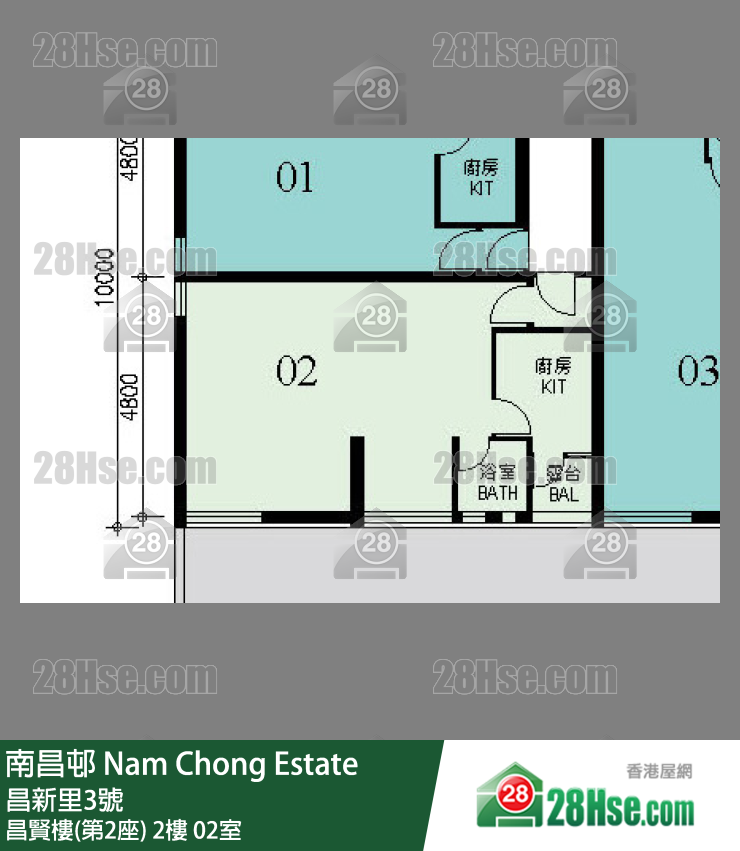 南昌邨 昌賢樓(第2座)2樓 02室 平面圖
