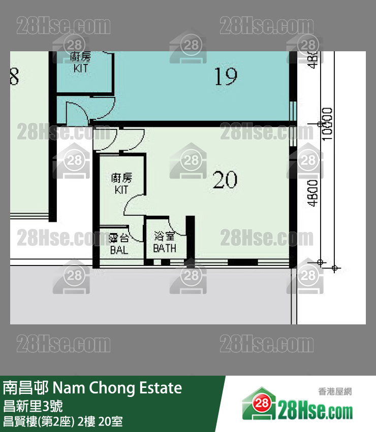 南昌邨 昌賢樓(第2座)2樓 20室 平面圖