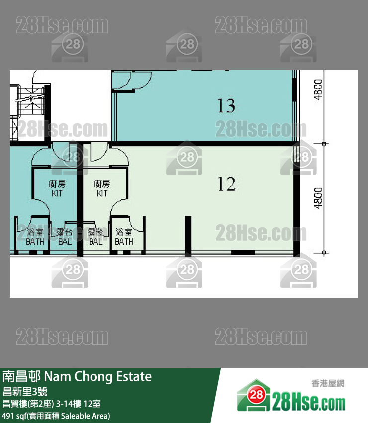 南昌邨 昌賢樓(第2座)11樓 12室 平面圖