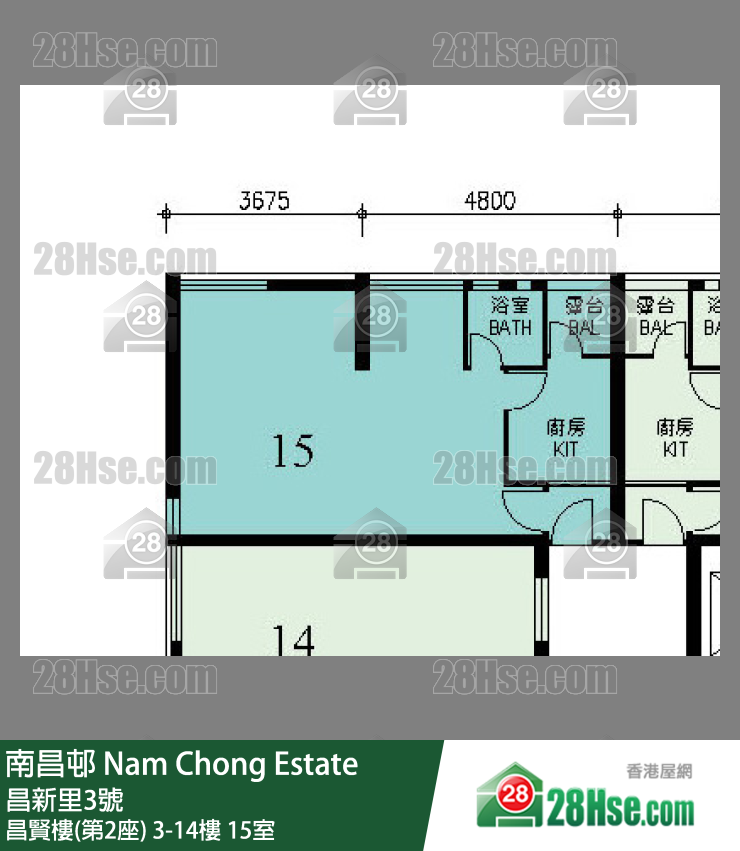 南昌邨 昌賢樓(第2座)11樓 15室 平面圖