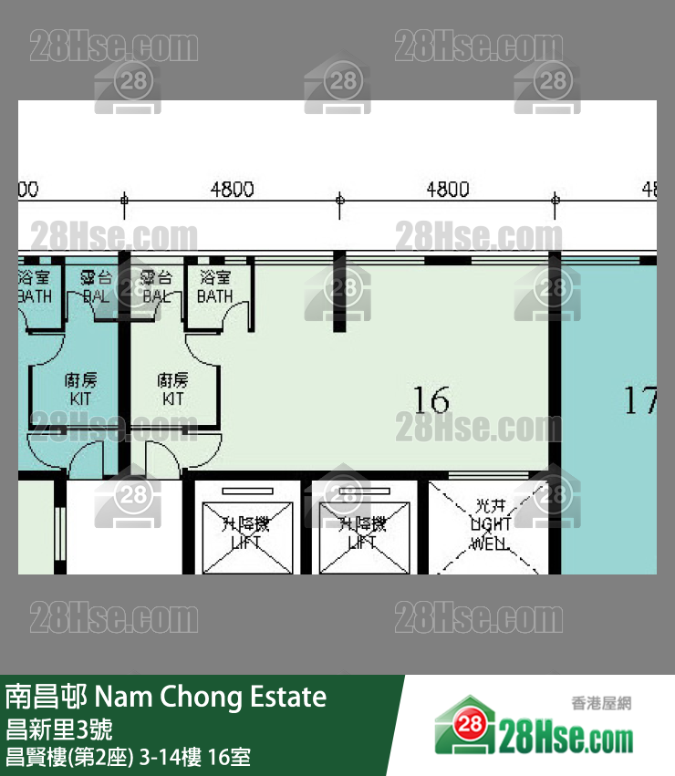南昌邨 昌賢樓(第2座)5樓 16室 平面圖