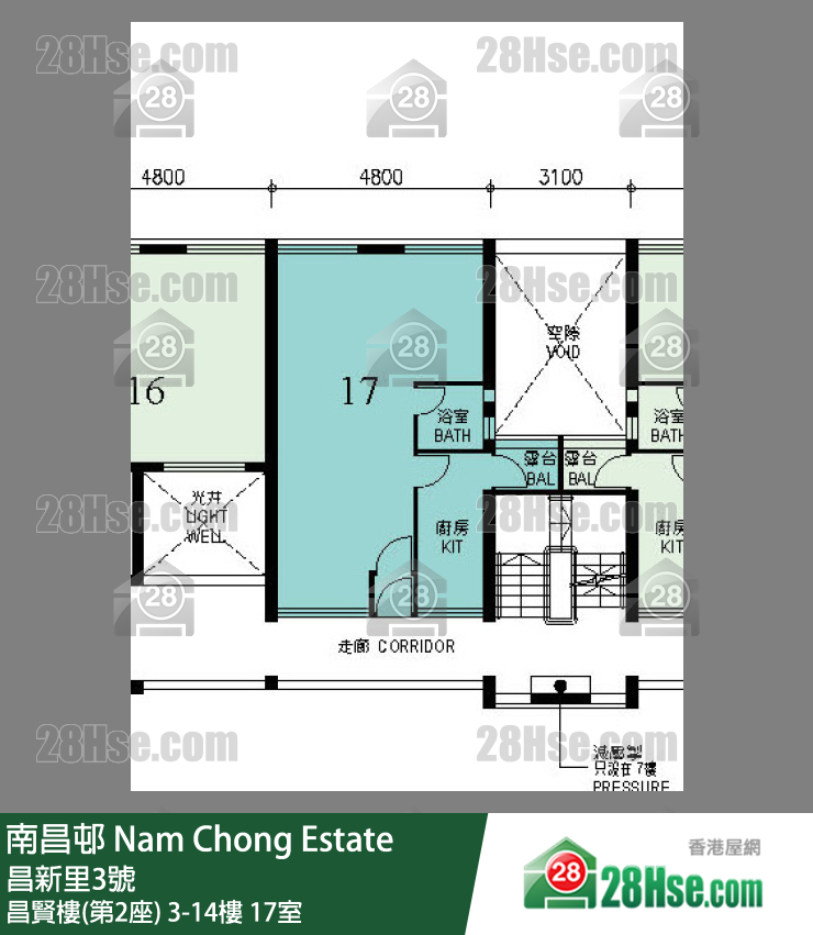 南昌邨 昌賢樓(第2座)5樓 17室 平面圖