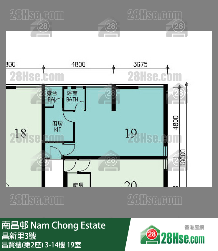南昌邨 昌賢樓(第2座)5樓 19室 平面圖