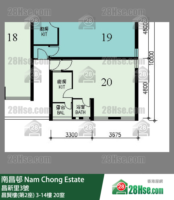 南昌邨 昌賢樓(第2座)6樓 20室 平面圖