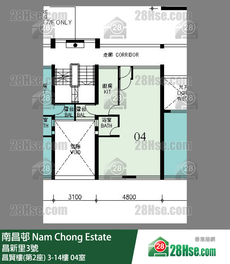 南昌邨 昌賢樓(第2座)3樓 04室 平面圖
