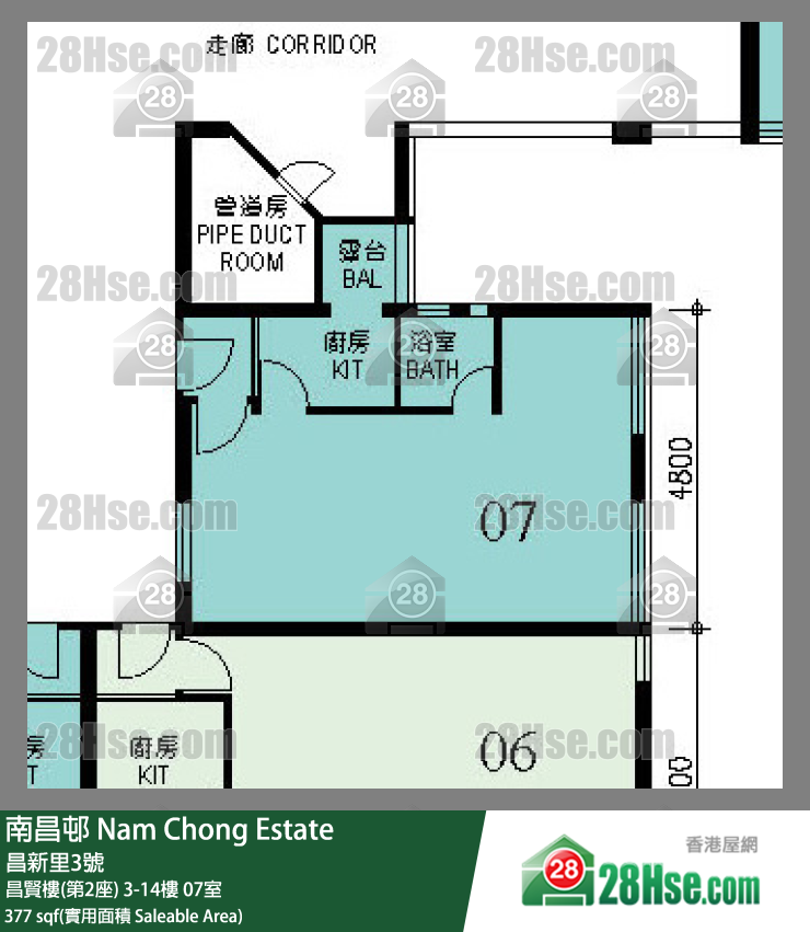 南昌邨 昌賢樓(第2座)4樓 07室 平面圖