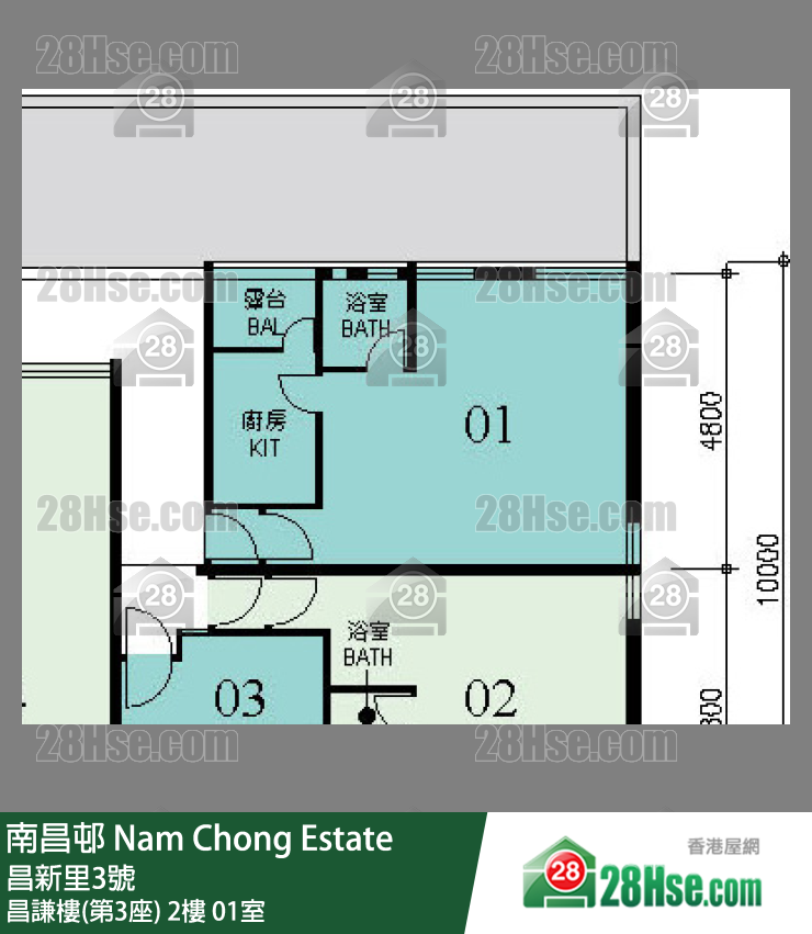 南昌邨 昌謙樓(第3座)2樓 01室 平面圖