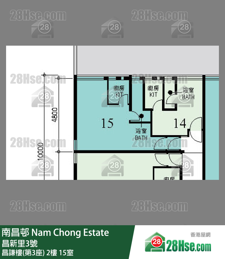 南昌邨 昌謙樓(第3座) 2樓 15室 平面圖
