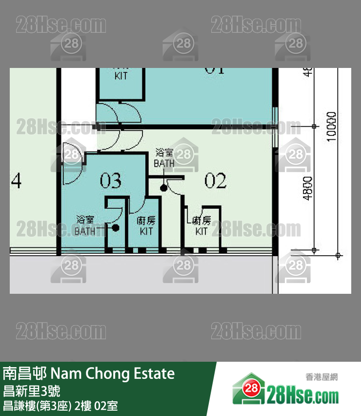 南昌邨 昌謙樓(第3座)2樓 02室 平面圖