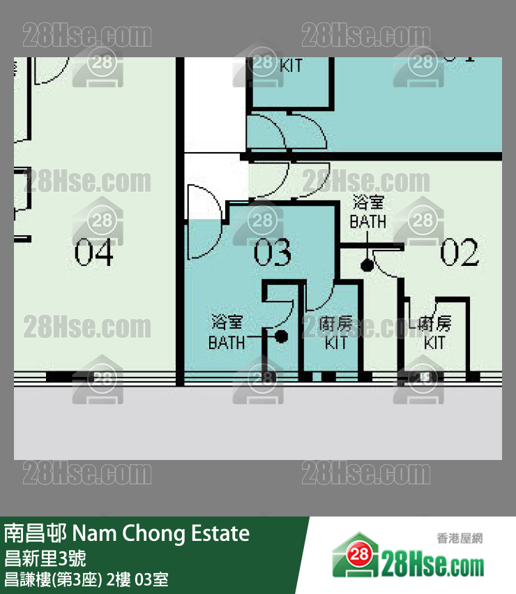南昌邨 昌謙樓(第3座)2樓 03室 平面圖