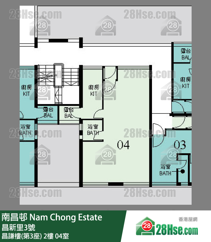 南昌邨 昌謙樓(第3座)2樓 04室 平面圖