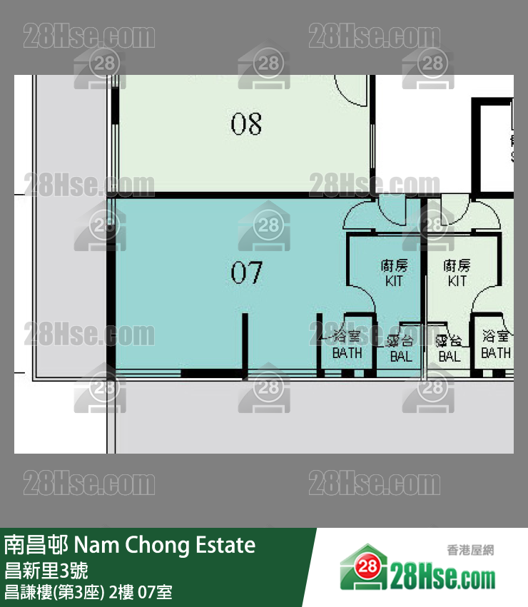 南昌邨 昌謙樓(第3座)2樓 07室 平面圖